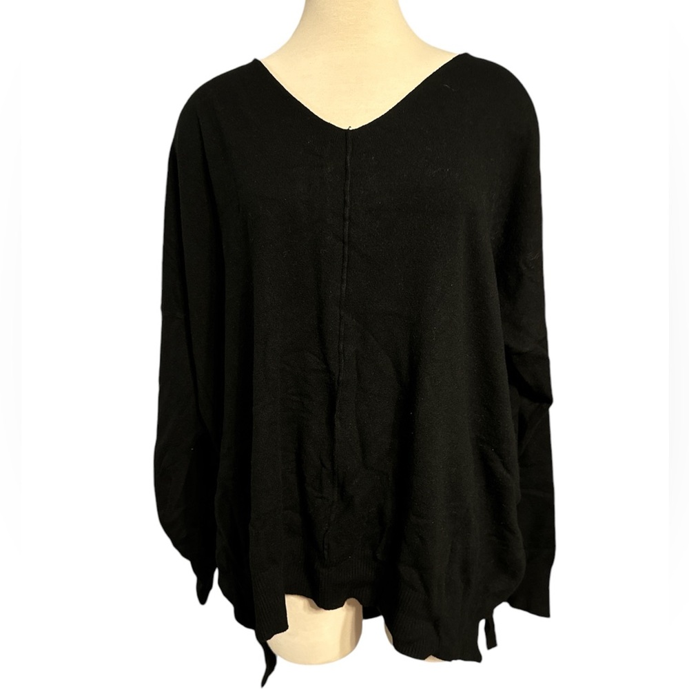 V-neck black sweater
